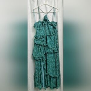 Cinq à Sept Women's Blue Ruffle Chiffon Dress
